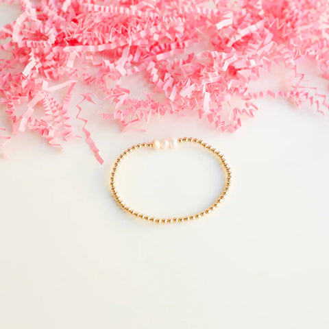 Harper Pearl & Gold Filled Bead Bracelet