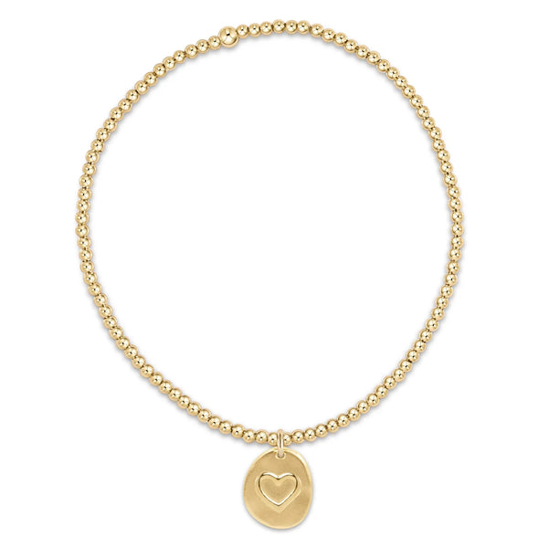 Classic Gold 2mm Bead Bracelet - Inspire Love Small Gold Charm