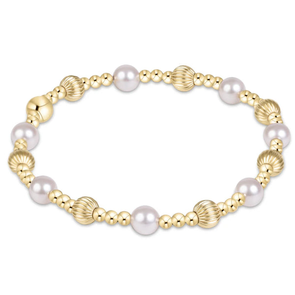 Dignity Sincerity Gold 5mm Bracelet - Pearl