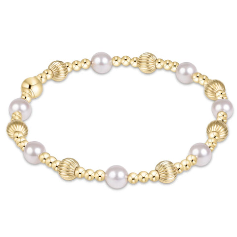 Dignity Sincerity Gold 5mm Bracelet - Pearl