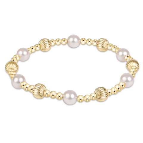 Dignity Sincerity Gold 6mm Bracelet - Pearl