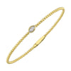 Marquise Cut Diamond Bezel Bead Flex Bangle in Yellow Gold