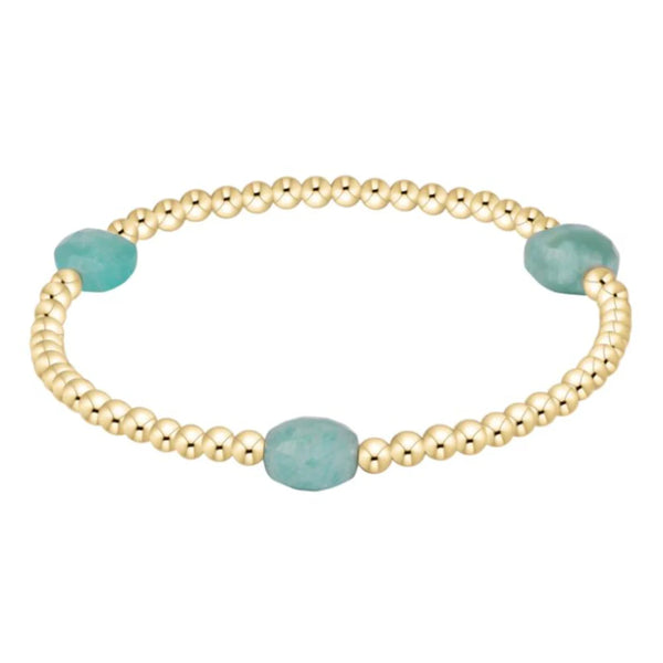 Admire Gold 3mm Bead Bracelet in Amazonite