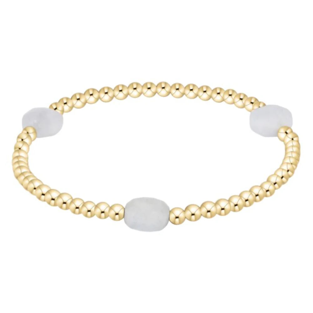 Admire Gold 3mm Bead Bracelet in Aquamarine