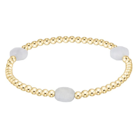 Admire Gold 3mm Bead Bracelet in Aquamarine