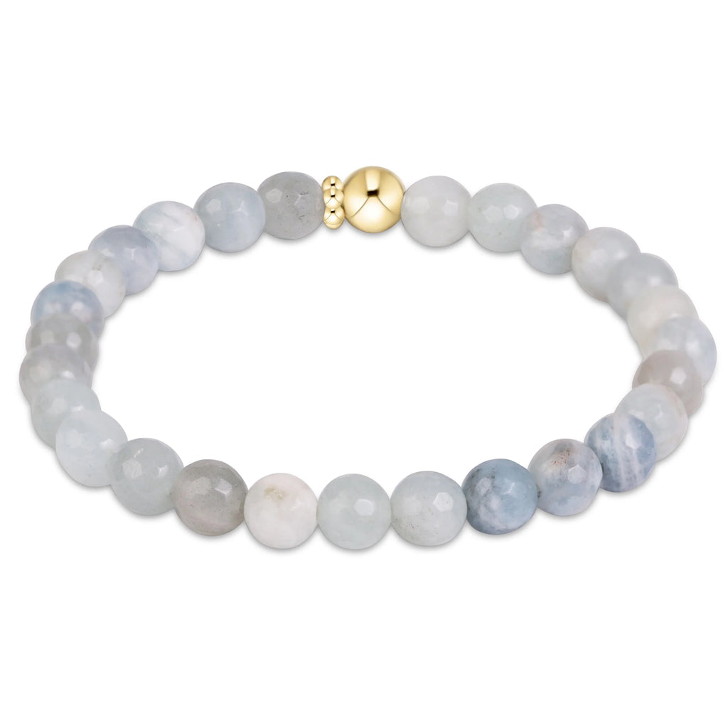Signature Cross Gold 4mm  Gemstone - Mother of Pearl