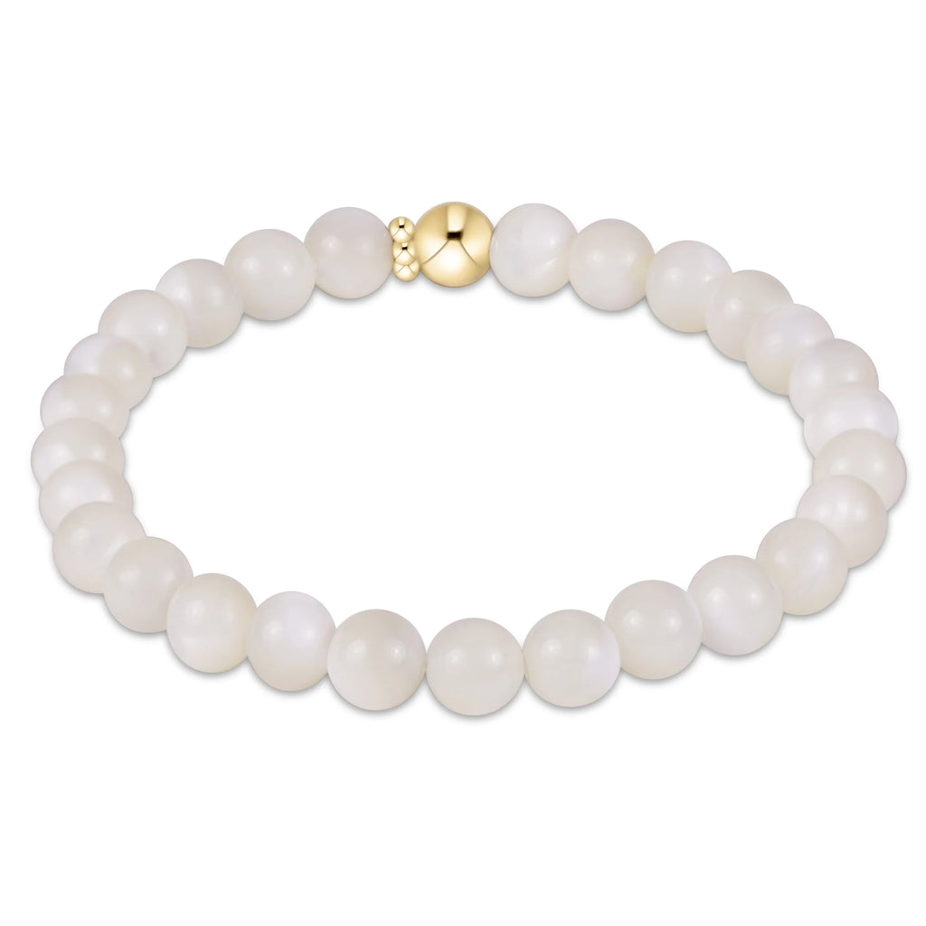 Classic Gemstone 6mm Bracelet - Mother of Pearl