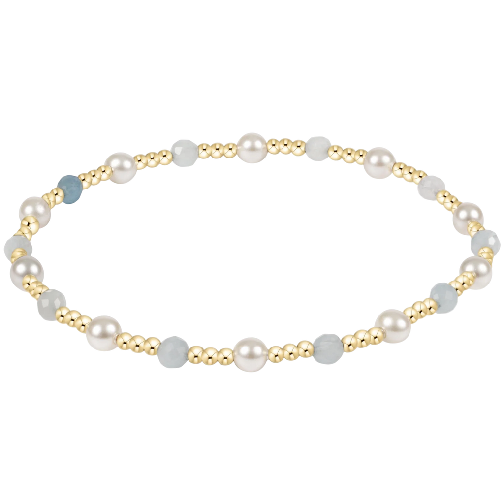 Pearl Sincerity 4mm Gem Bracelet in Aquamarine