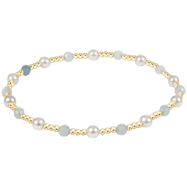 Pearl Sincerity 4mm Gem Bracelet in Aquamarine