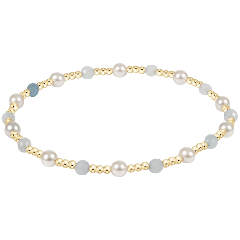 Pearl Sincerity 4mm Gem Bracelet in Aquamarine