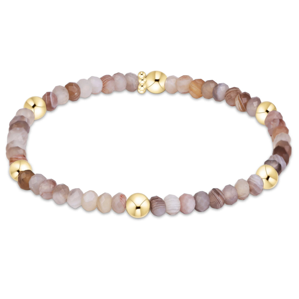 Presence Gemstone 4mm Bracelet - Botswana Agate