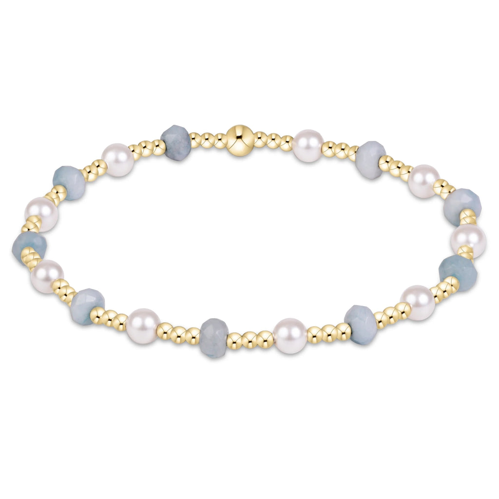 Sincerity Gemstone & Pearl 4mm - Aquamarine