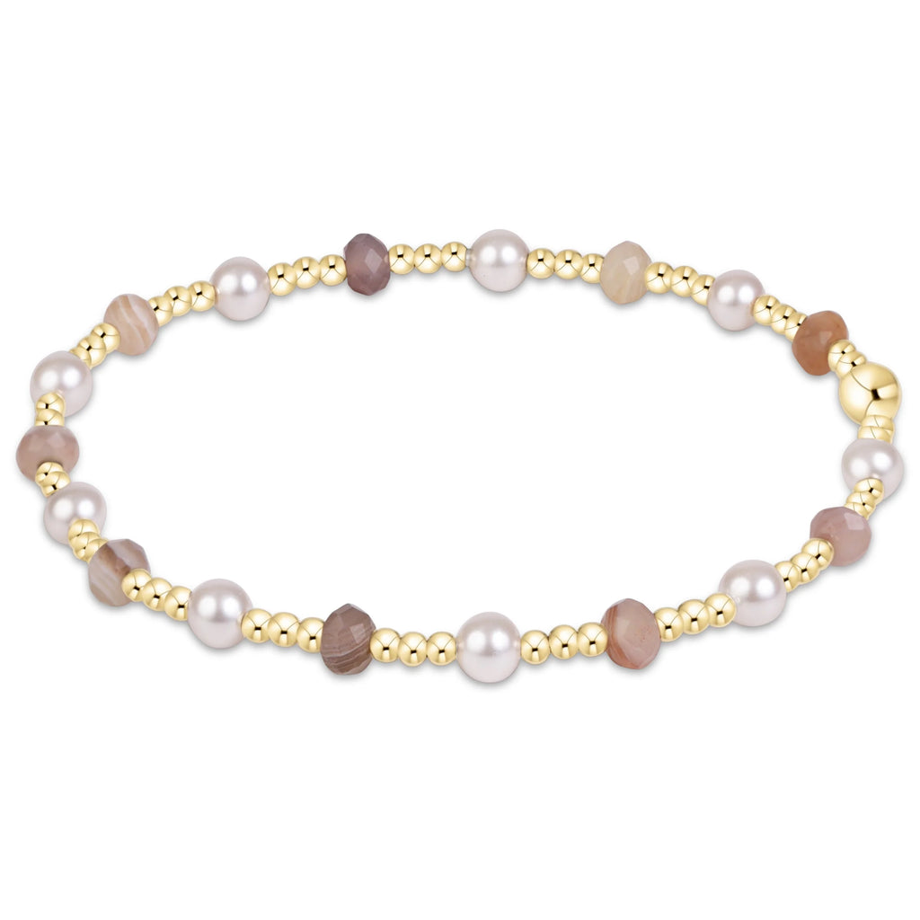 Sincerity Gemstone & Pearl 4mm - Botswana Agate