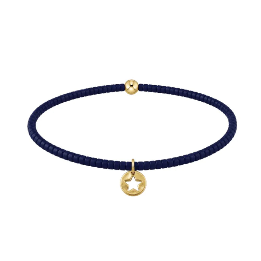 Hope Classic Bracelet - Navy -Star Small Gold Disc