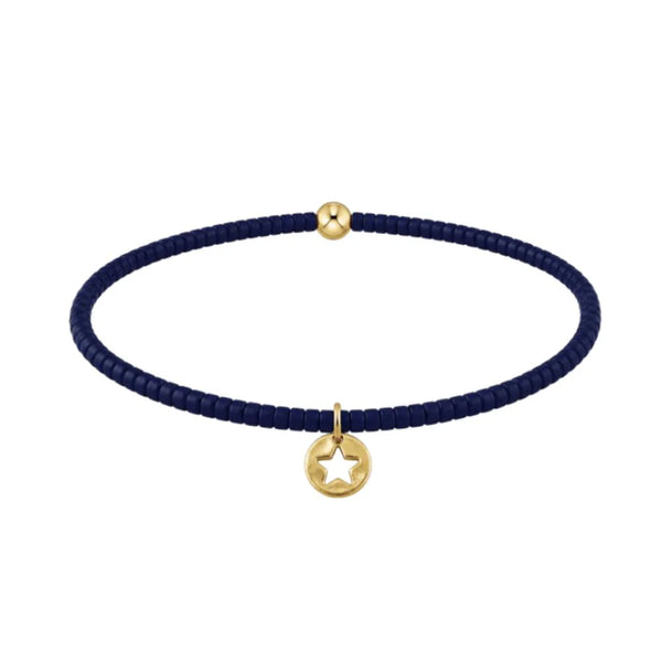 Hope Classic Bracelet - Navy -Star Small Gold Disc