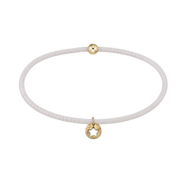 Hope Classic Bracelet - White -Star Small Gold Disc