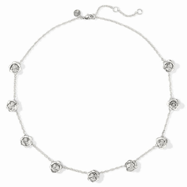 Bloom Delicate Station Silver Necklace