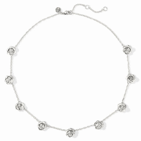 Bloom Delicate Station Silver Necklace