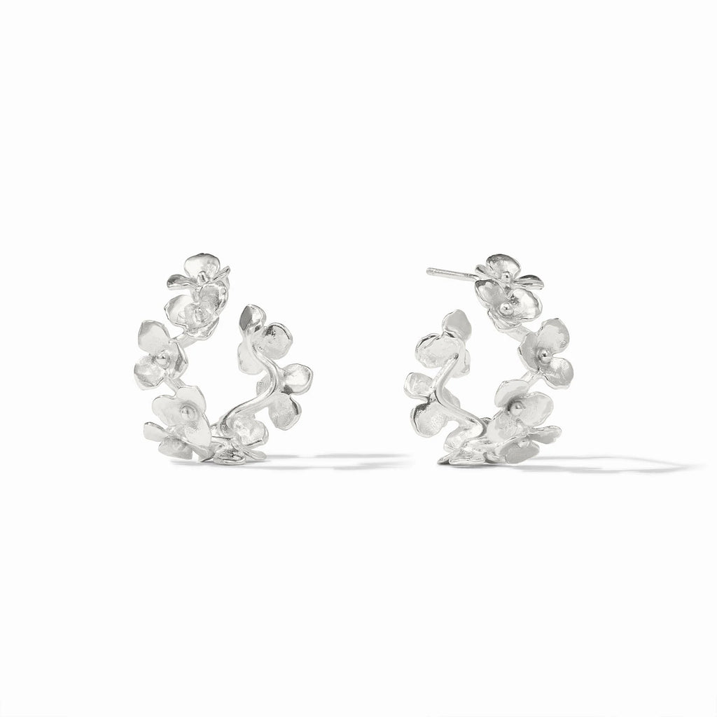 Bloom Hoop Silver Earrings