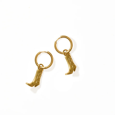 Luca Boot Gold Huggie Hoop Earrings
