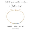 1 Peter 5:7 {Cast all your anxieties on him, because he cares for you} Morse Code Bracelet