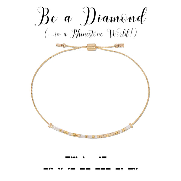 Be A Diamond Morse Code Bracelet