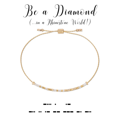 Be A Diamond Morse Code Bracelet
