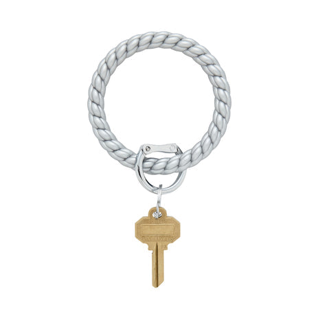 Solid Quicksilver Braided Silicone Big O Keyring - FINAL SALE