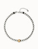 Two-Tone Bead & Leather Necklace