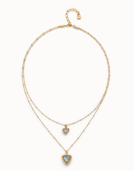 Multi Strand Gold Iridescent Crystal Necklace
