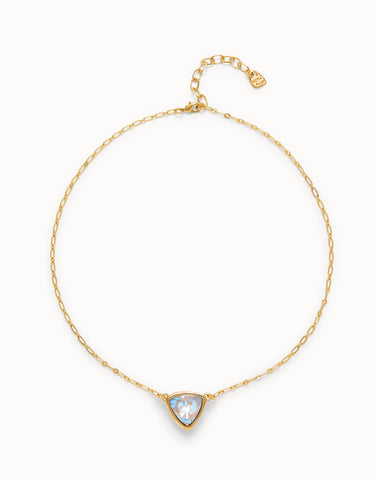 Gold Iridescent Crystal Pendant Necklace