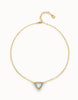 Gold Iridescent Crystal Pendant Necklace