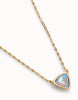 Gold Iridescent Crystal Pendant Necklace