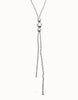 Lariat Style Silver Bead Necklace