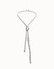 Lariat Style Silver Bead Necklace