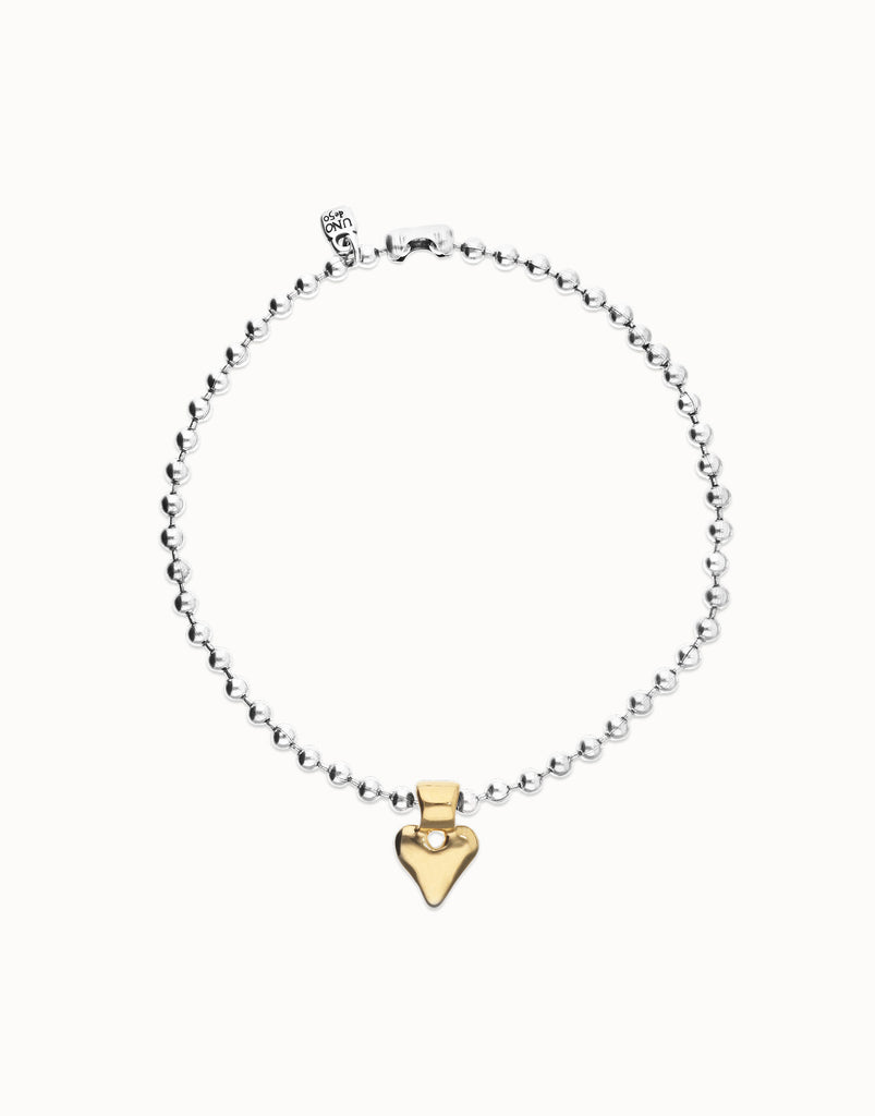 Two-Tone Heart Mini Snowflake Necklace - Beat Collection