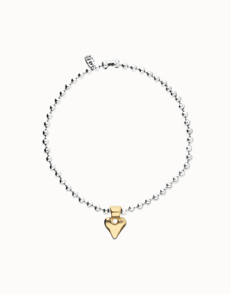 Two-Tone Heart Mini Snowflake Necklace - Beat Collection