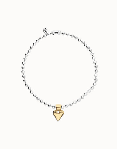 Two-Tone Heart Mini Snowflake Necklace - Beat Collection