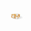 Calypso Gold Trio Ring Set in Pearl