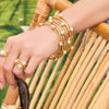 Calypso Gold Trio Ring Set in Pearl