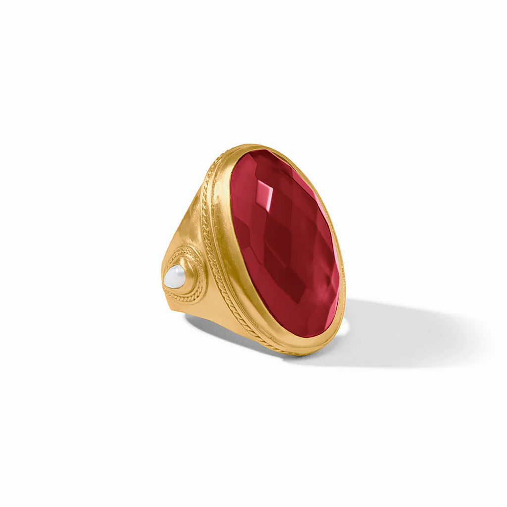 Cannes Statement Gold Ring in Iridescent Ruby