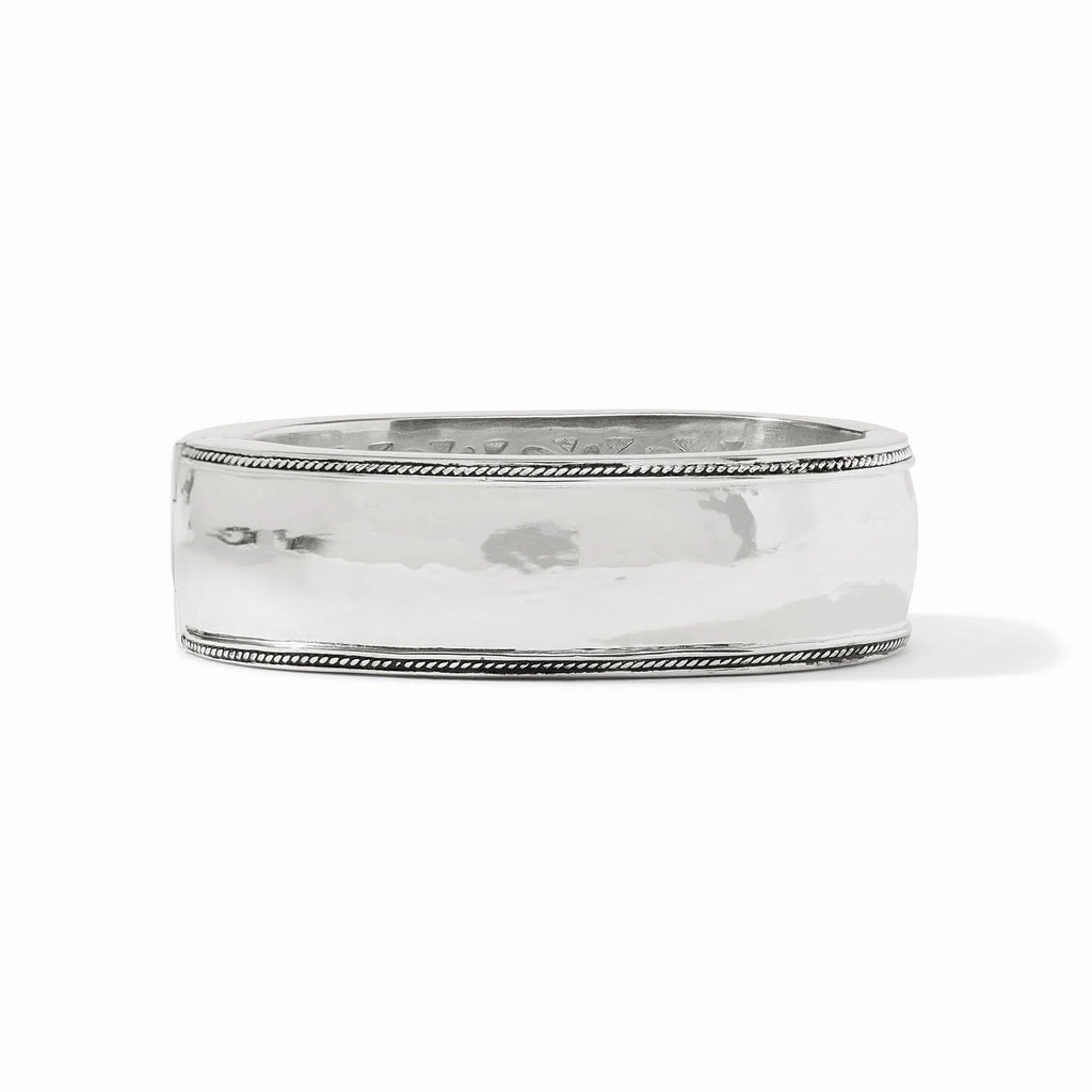 Cannes Statment Hinge Bangle in Silver