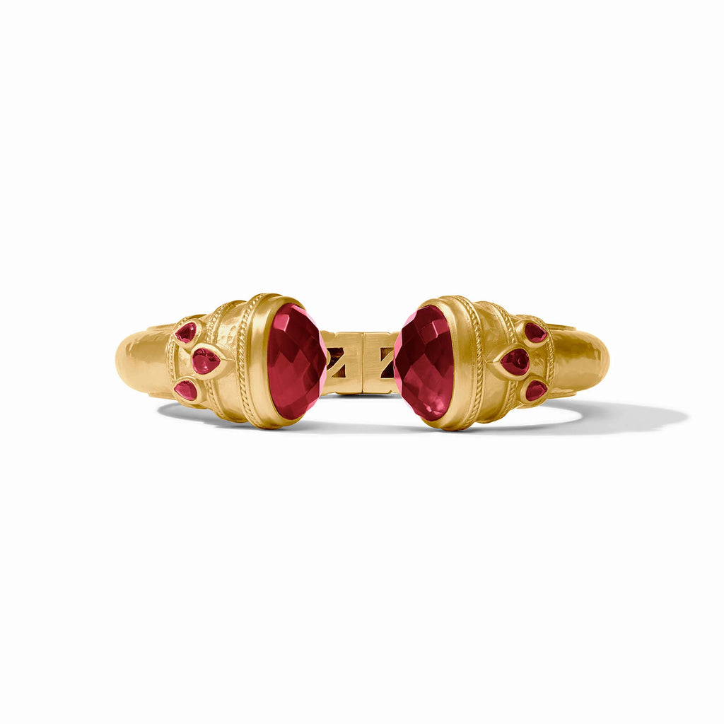Cannes Cuff Gold in Iridescent Ruby Red