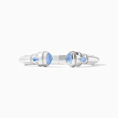 Cannes Demi Cuff - Silver - Iridescent Chalcedony Blue