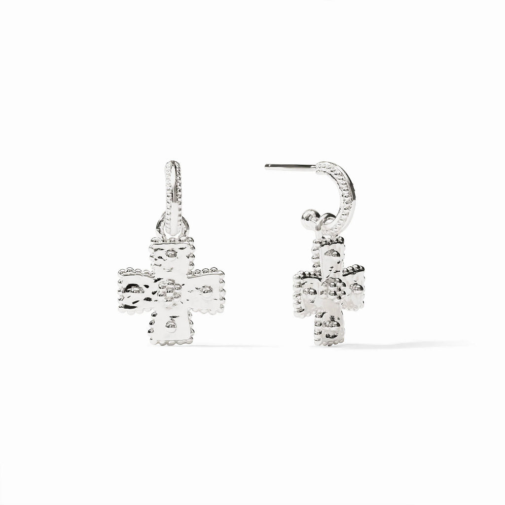 Canterbury Hoop & Charm Earrings in Silver