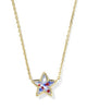 Cassidy Short Pendant Necklace In Red White & Blue Illusion