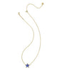 Cassidy Short Pendant Necklace In Blue Illusion