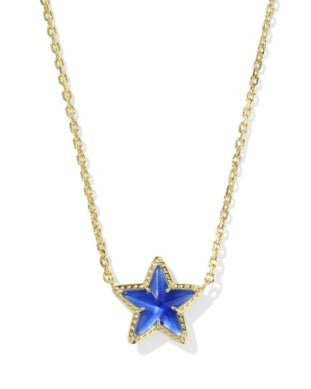 Cassidy Short Pendant Necklace In Blue Illusion