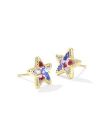 Cassidy Stud Earring in Red White & Blue Illusion
