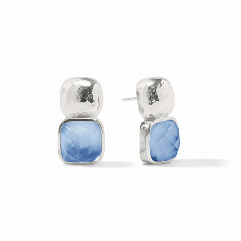 Catalina Earring - Silver - Iridescent Chalcedony Blue